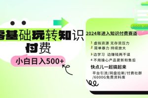 0基础知识付费玩法 小白也能日入500+ 实操教程