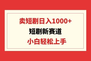 短剧新赛道：卖短剧日入1000+，小白轻松上手，可批量