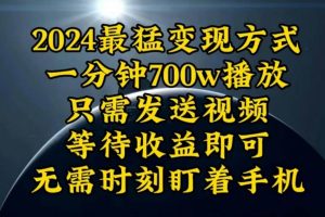 一分钟700W播放，暴力变现，轻松实现日入3000K月入10W