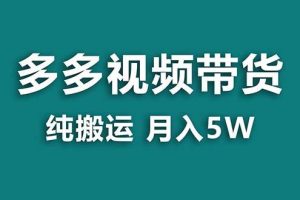 【蓝海项目】拼多多视频带货 纯搬运一个月搞了5w佣金，小白也能操作 送工具