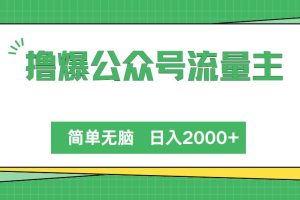 撸爆公众号流量主，简单无脑，单日变现2000+