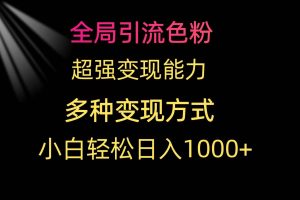 全局引流色粉 超强变现能力 多种变现方式 小白轻松日入1000+