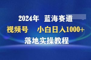 2024年蓝海赛道 视频号  小白日入1000+ 落地实操教程