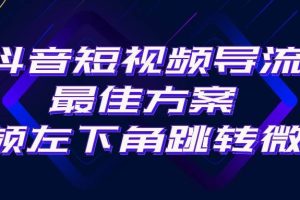 抖音短视频引流导流最佳方案，视频左下角跳转微信，外面500一单，利润200+