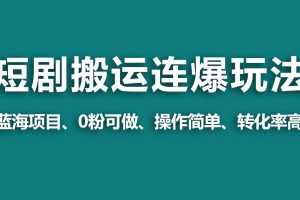 【蓝海野路子】视频号玩短剧，搬运+连爆打法，一个视频爆几万收益！