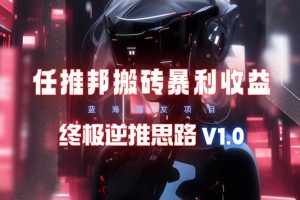 【限时蓝海】任推邦搬砖暴利吃收益_终极逆推思路V1.0