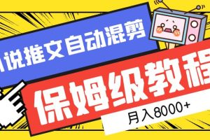 小说推文混剪保姆级教程，一个月8000+