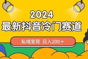 2024抖音最新冷门赛道，私域变现轻松日入200＋，作品制作简单，流量爆炸