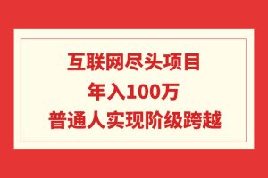 互联网尽头项目：年入100W，普通人实现阶级跨越