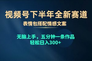 视频号下半年全新赛道，表情包搭配情感文案 无脑上手，五分钟一条作品…