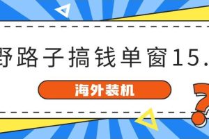 海外装机，野路子搞钱，单窗口15.8，已变现10000+