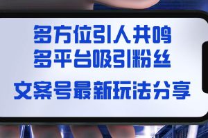 文案号最新玩法分享，视觉＋听觉＋感觉，多方位引人共鸣，多平台疯狂吸粉