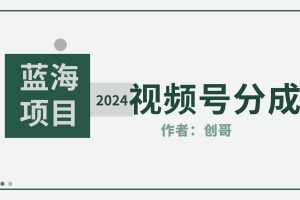 【蓝海项目】2024年视频号分成计划，快速开分成，日爆单8000+，附玩法教程