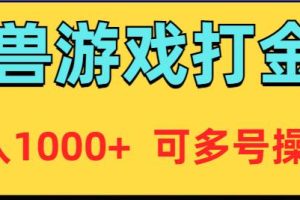 魔兽美服全自动打金币，日入1000+ 可多号操作