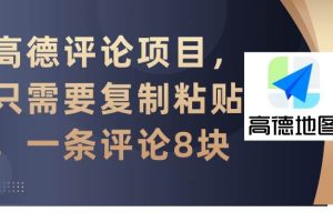 高德评论项目，只需要复制粘贴，一条评论8块