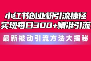 小红书创业粉引流捷径！最新被动引流方法大揭秘，实现每日300+精准引流