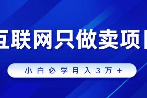 互联网的尽头就是卖项目，被割过韭菜的兄弟们必看！轻松月入三万以上！