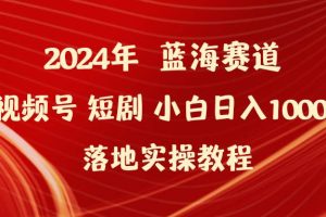 2024年蓝海赛道视频号短剧 小白日入1000+落地实操教程