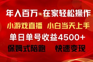 年入百万 普通人翻身项目 ，月收益15万+，不用露脸只说话直播找茬类小游…