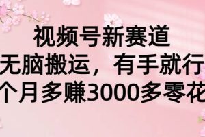 视频号新赛道，无脑搬运，有手就行，每个月多赚3000多零花钱