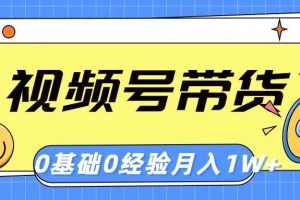 视频号轻创业带货，零基础，零经验，月入1w+