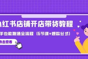 最新小红书店铺开店带货教程，新手也能跑通全流程（6节课+爆款公式）